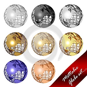 Mettalic globe set