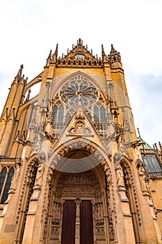 Metz Cathedral, or the Cathedral of Saint Stephen in Metz, France