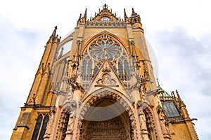 Metz Cathedral, or the Cathedral of Saint Stephen in Metz, France