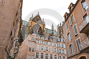 Metz Cathedral, or the Cathedral of Saint Stephen in Metz, France