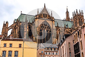 Metz Cathedral, or the Cathedral of Saint Stephen in Metz, France