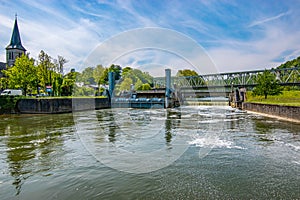 Meuse river Anseremme near Dinant Wallonia, Belgium.