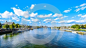 The Meuse River as it flows through the historic city of Maastricht in the Netherlands