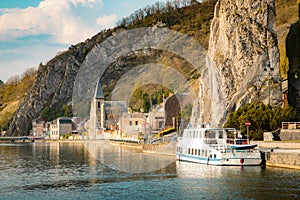 Meuse river with Bayard rock, Dinant, Belgium