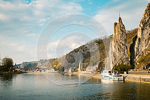 Meuse river with Bayard rock, Dinant, Belgium