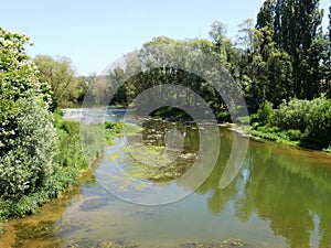 Meuse river in DomrÃ©my la Pucelle in France