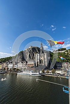 Meuse River passing through Dinant, Belgium.