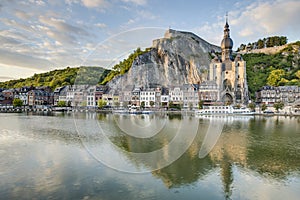 Meuse River passing through Dinant, Belgium.