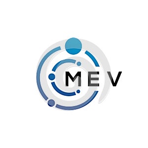 MEV letter technology logo design on white background. MEV creative initials letter IT logo concept. MEV letter design