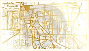 Mexicali Mexico City Map in Retro Style in Golden Color. Outline Map photo
