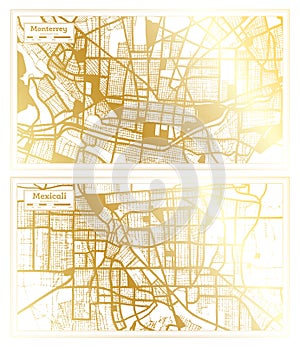 Mexicali and Monterrey Mexico City Map Set photo