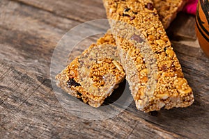 Mexican amaranth bar with peanuts and honey also called alegria photo