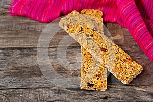 Mexican amaranth bar with peanuts and honey also called alegria photo