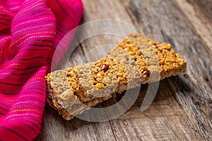 Mexican amaranth bar with peanuts and honey also called alegria photo