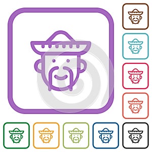 Mexican avatar outline simple icons