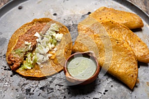 Mexican basket tacos also called de canasta photo