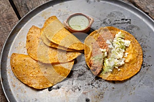 Mexican basket tacos also called de canasta photo