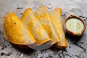 Mexican basket tacos also called de canasta photo