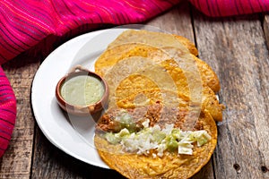 Mexican basket tacos also called de canasta photo