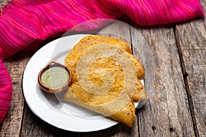 Mexican basket tacos also called de canasta photo