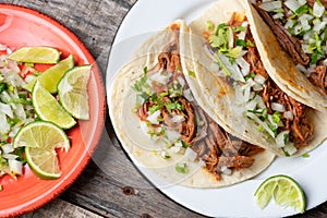 Mexican beef barbacoa tacos photo