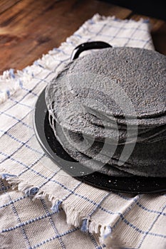 Mexican Blue Tortillas Closeup