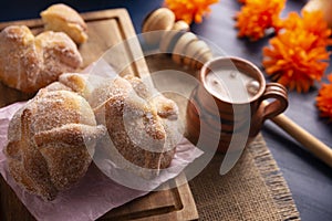 Mexican bread of the dead and Hot Cocoa