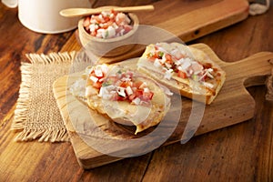 Mexican breakfast Molletes photo