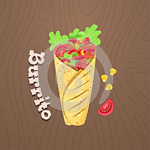 Mexican burrito icon