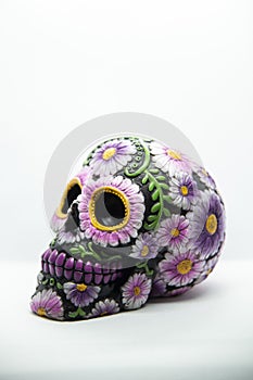 Mexican calavera, with floral decorations photo