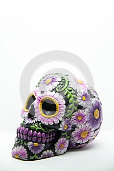 Mexican calavera, with floral decorations photo