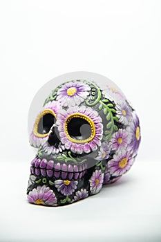 Mexican calavera, with floral decorations photo