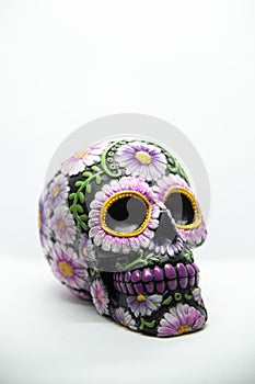 Mexican calavera, with floral decorations photo