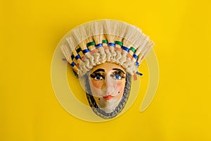 Mexican carnival mask, huehues traditional mask in Mexico photo