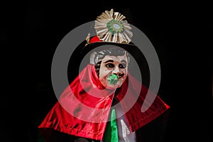 Mexican Carnival, mexican dancers with bright mexican folk costumes