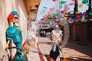 Mexican Catrina for Dia de los Muertos , displayed during Day of the Dead celebration in Mexico