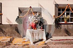 Mexican Catrina for Dia de los Muertos , displayed during Day of the Dead celebration in Mexico