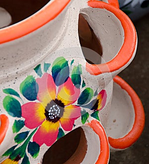 Mexican ceramic pot, multiple holes