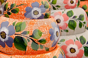 Mexican ceramic pots, large orange variety