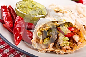 Mexican chicken and beef fajitas