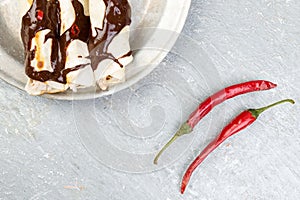 Mexican chicken enchiladas with chili chocolate salsa