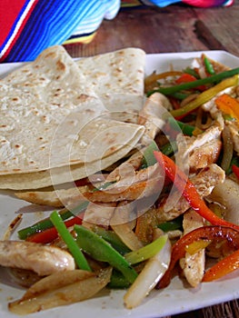 Mexican chicken fajitas