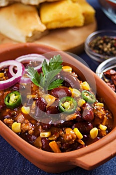 Mexican chili con carne photo