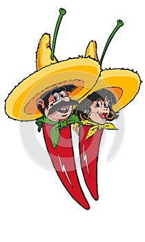 Mexican Chilli Pepper Couple