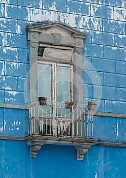 Mexican Classic Colonial Style Window Balcony in Guanajato Mexico.