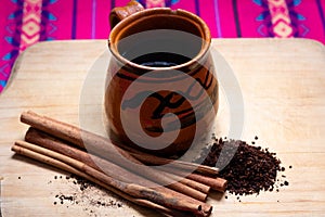 Mexican Coffee w/cinnamon and ground coffee photo