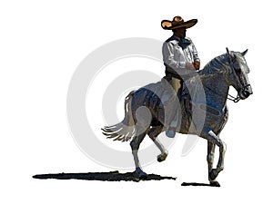 Mexican caballero on a white stallion clipart photo