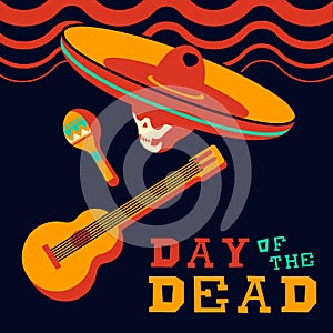 Day of the dead traditional mariachi music design