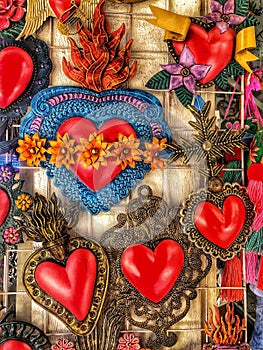 Mexican Decorative Hearts in CDMX