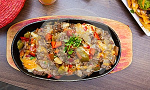 Mexican dish alambre de ternera photo